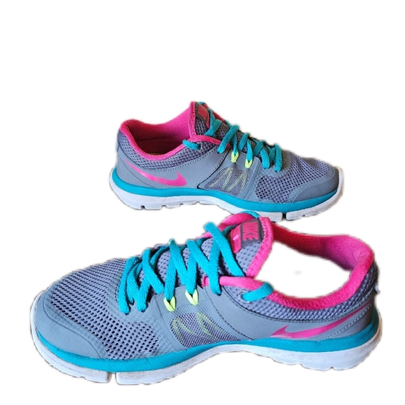 Nike Flex RN 2014 Gray Pink Blue Running Shoes Women’s Size 6 - Picture 3 of 7